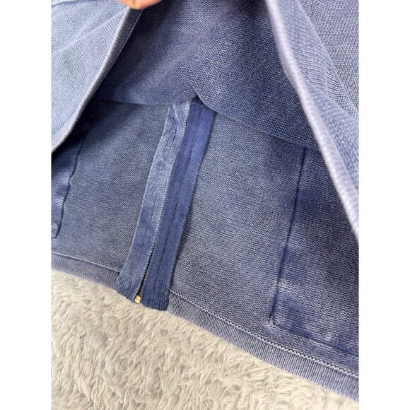 PBJ Draw String Womens L Indigo Hooded Vest Cotton Zip Front Y2K Beach Comfy NWT - Picture 12 of 15